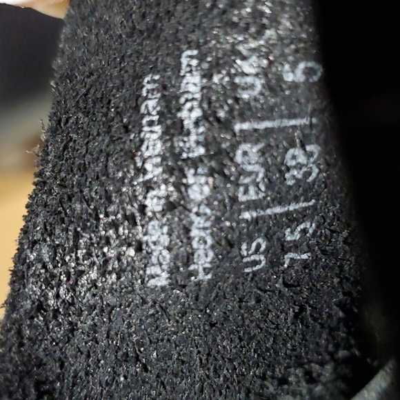 SHOEMINT BLACK LEATHER INGLESIDE CHUNKY HEEL SHOES SIZE 7.5 - Picture 5 of 10